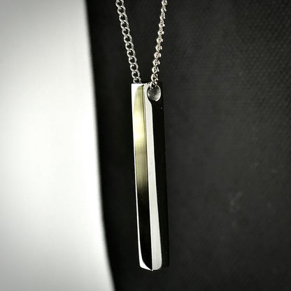 Sterling Steel Bar Pendant