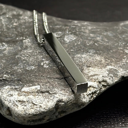 Sterling Steel Bar Pendant